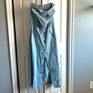 Michael Kors strapless denim sun dress